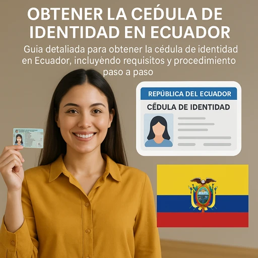 Joven mujer ecuatoriana sonriente mostrando su cédula de identidad junto a ilustración de la cédula y bandera nacional, guía detallada sobre cómo obtener la cédula de identidad en Ecuador, incluyendo requisitos, pasos del trámite y documentación necesaria para ciudadanos ecuatorianos en el Registro Civil