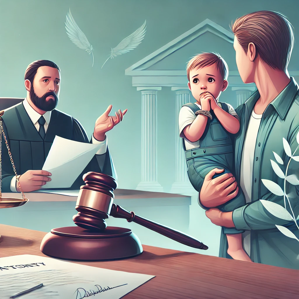 Ilustración sobre demanda de paternidad y alimentos para hijos no reconocidos en Ecuador. Representa el proceso legal para reclamar filiación y pensión alimenticia. Incluye abogado especialista en demanda de paternidad, prueba de ADN para filiación, derechos del menor y trámite judicial. Guía sobre cómo interponer demanda de paternidad y solicitud de pensión alimenticia. Información sobre requisitos legales, juicio de alimentos, registro de filiación y derechos de los hijos no reconocidos. Consulta SUPA, proceso legal en Ecuador 2025 y modelo de demanda de paternidad con alimentos.